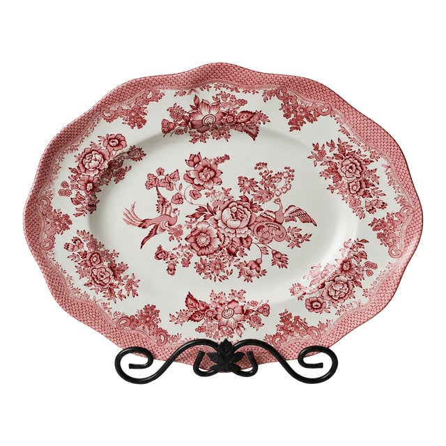 Vintage Johnson Brothers Pheasant Pink Serving Platter For Sale