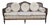 Late 20th Century French Provincial Cane Back Sofa With Striped Upholstery For Sale