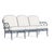 Brown Jordan Calcutta Sofa in Sapphire with Sea Salt and Navy Welt Cushions For Sale