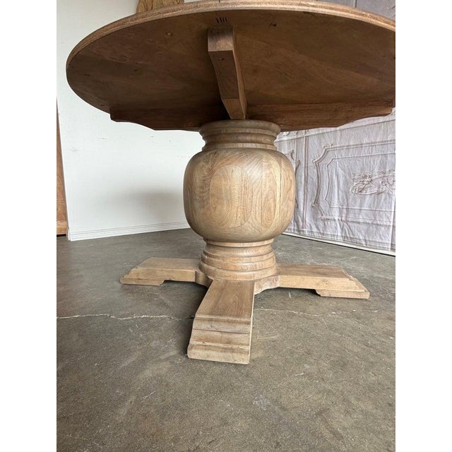 Camel Rustic Walnut Pedestal Dining Table by Miamar Home For Sale - Image 8 of 17