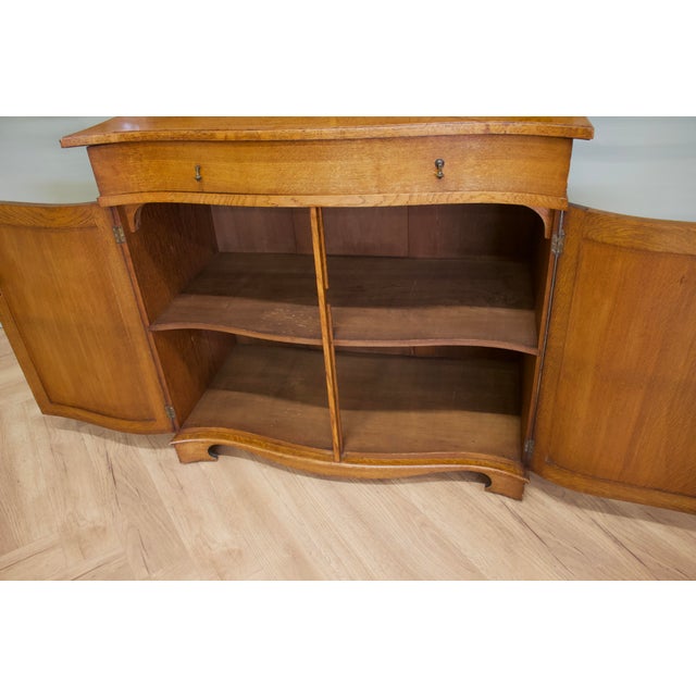 Brown Vintage Georgian Style Glazed Oak Bookcase, 1930s For Sale - Image 8 of 11