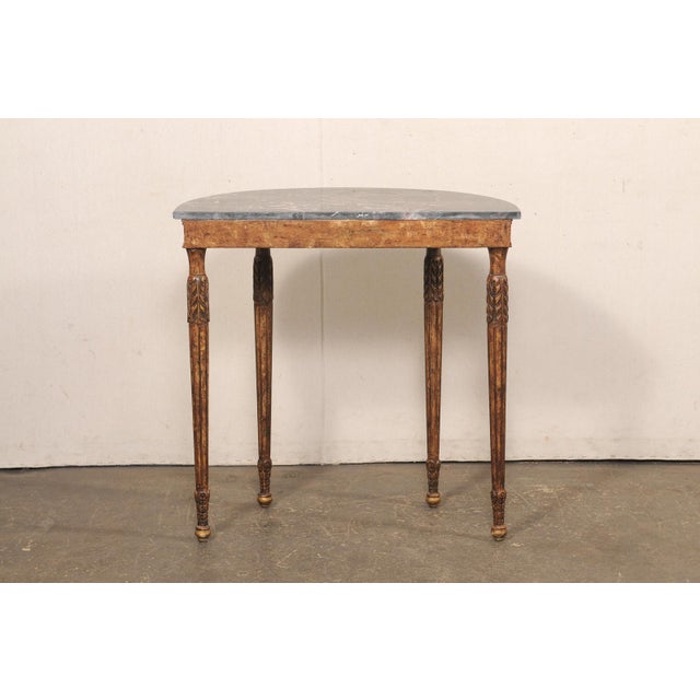Brown Mid 20th Century Italian Console Table W/Original Marble Top For Sale - Image 8 of 11