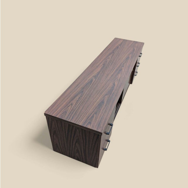 1970s Mid-Century Walnut-Grain Laminate Credenza For Sale - Image 4 of 18