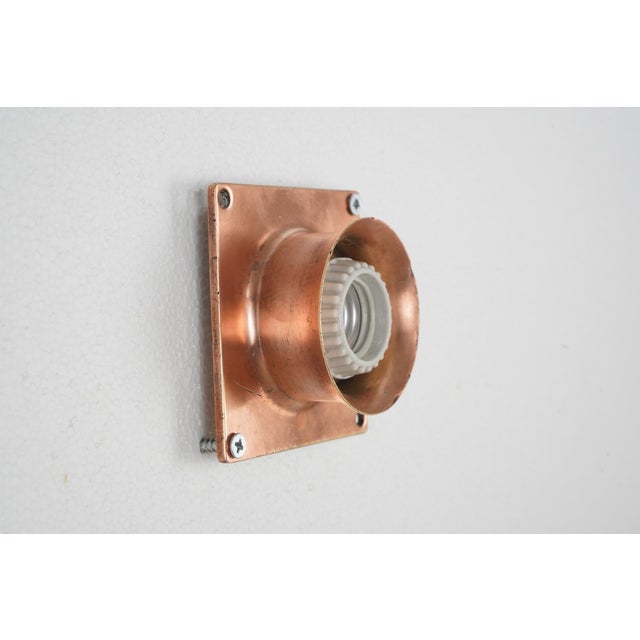 1920s New York City Subway Brass Flush Mount Light For Sale - Image 4 of 8