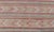 Mid 20th Century Colorful Vintage Embroidered Kilim With Stripes and Alternating Geometric Motifs For Sale - Image 5 of 12