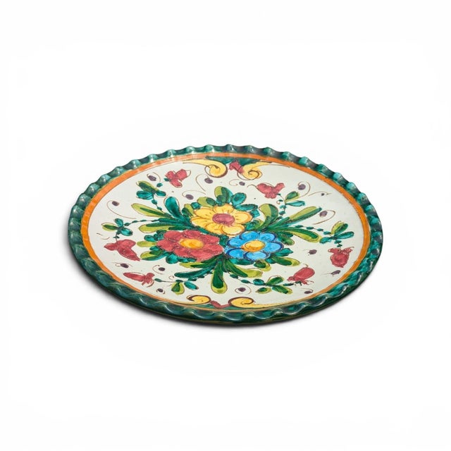 Mediterranean Vintage Italian Pottery Decorative Plate For Sale - Image 3 of 8