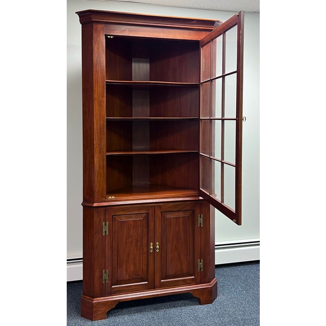 Henkel Harris Henkel Harris Wild Black Cherry Style 1114 12 Pane Corner Cabinet For Sale - Image 4 of 11