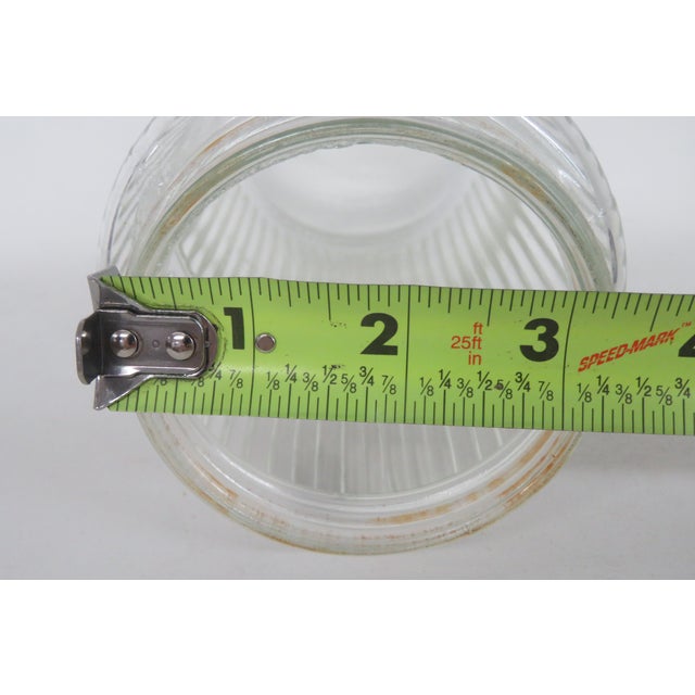 Hoosier Sellers Coffee Canister 1920s Clear Ribbed Glass Jar With Lid 4481b For Sale - Image 15 of 15