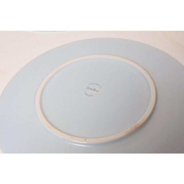 Set of Three Nick Munro English Matte Powder Blue and Glossy White Plates - Two Sizes For Sale - Image 18 of 18