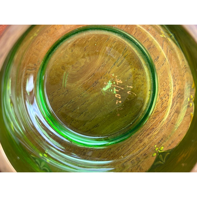 Victorian Moser Art Green Glass and Enamel Bohemian Dresser Box For Sale - Image 12 of 13