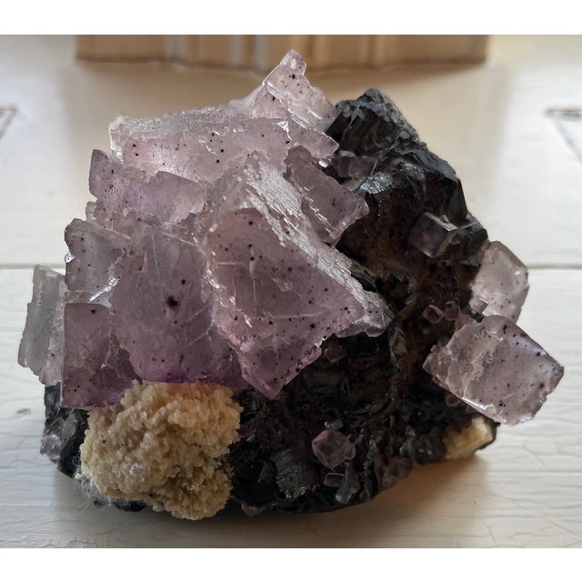 Old Fluorite Mineral Rock Specimen For Sale In New York - Image 6 of 15