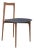 Modern Linea 624 Grey Chair in Blue Leather and Wood by Collector Studio For Sale