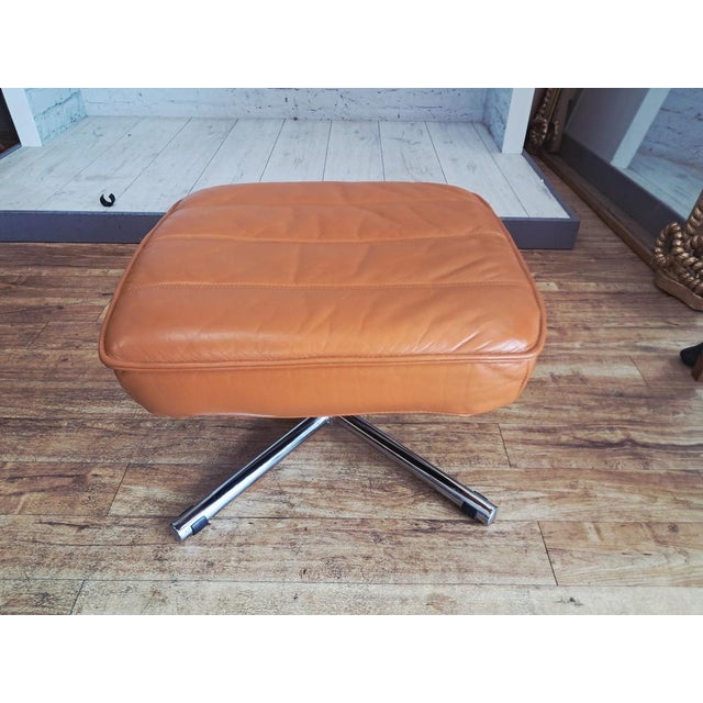Set of Mid-Century Modern Leather Lounge Chair and Ottoman from Skoghaug Industri, 1980 For Sale - Image 17 of 18
