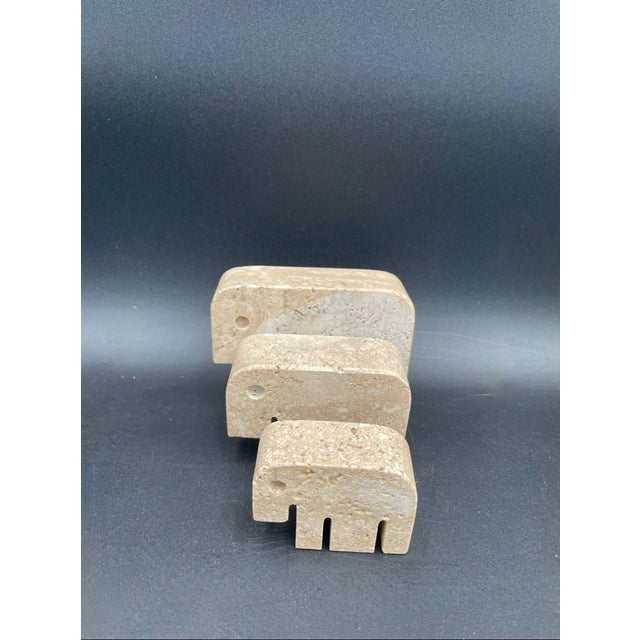 Travertine Elephants from Fratelli Manelli, 1970s, Set of 3 For Sale - Image 4 of 9