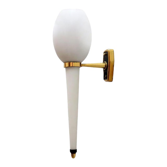 Glass Torch Wall Light by Stilnovo, 1950 For Sale