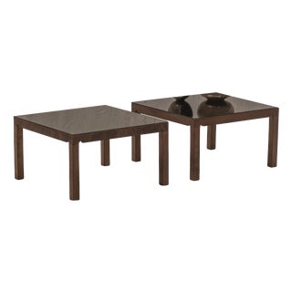 Mid-Century Modern Side Tables with Smoked Mirror Tops, 1970s, Set of 2 For Sale