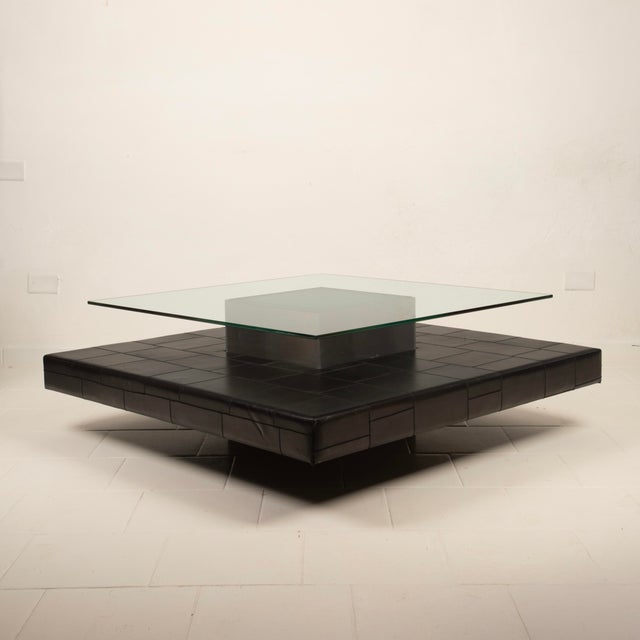 Tito Agnoli Coffee Table with Pecari Leather Base by Tito Agnoli for Caleido, 1970s For Sale - Image 4 of 18