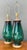 Wood Vintage Emerald Glass Table Lamps - Set of 2 For Sale - Image 7 of 14