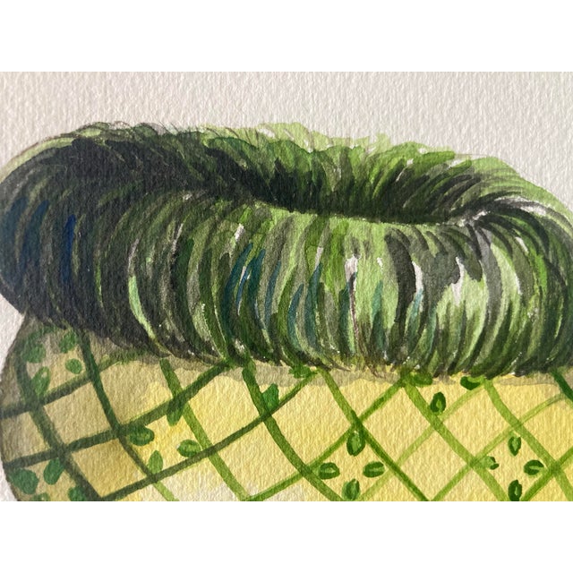 Victorian 1990s “Feather Slipper” Original Watercolor Printing of English Victorian Shoe For Sale - Image 3 of 5