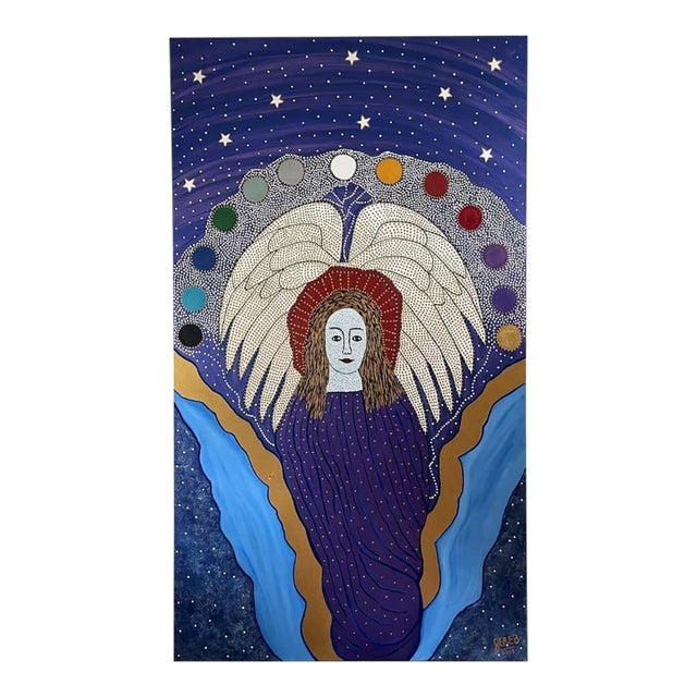 Large Visionary Canvas by Moroccan Artist James F. Jereb For Sale