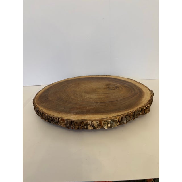 1980s 1980s Wooden Acacia Lazy Susan ''16 Round For Sale - Image 5 of 6
