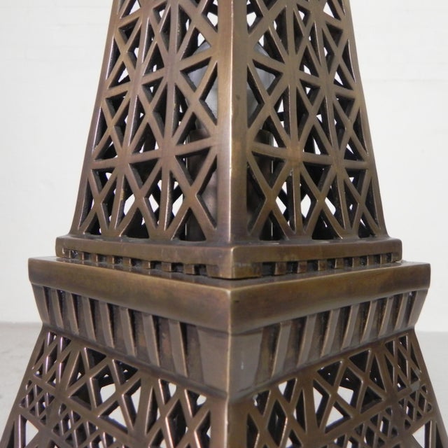 Large High Bronze Eiffel Tower with Lighting, 1970s For Sale - Image 18 of 18