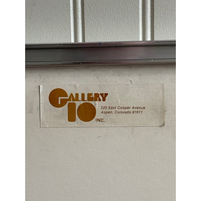 Abstract Vintage Terry Rose Aspen Winternational 1982 Framed Lithograph Signed Numbered 22/300 For Sale - Image 3 of 12