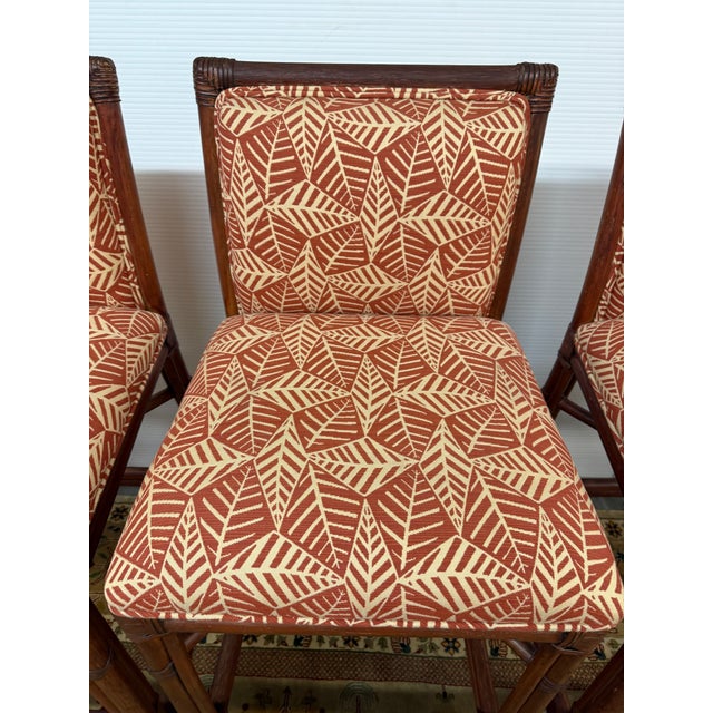 Late 20th Century Ficks Reed Paxton Rattan Bar Stools, Set of Three For Sale - Image 5 of 12