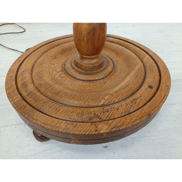 Brutalist Oak Floor Lamp by Dudouyt, 1940s For Sale - Image 13 of 15