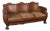 20th Century Vintage Danish Brown Leather Three Seat Sofa For Sale