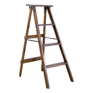 Folding Ladder in Softwood with Iron Finishes, 1900s For Sale