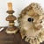 Vintage Italian Silk Lampshade Carved Wood Table Lamp, 1980s For Sale - Image 12 of 16