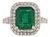 2.3ct Zambian Emerald Ring With Diamond Accents: Solid 14k Gold, 8x7mm, Size 6.75 For Sale