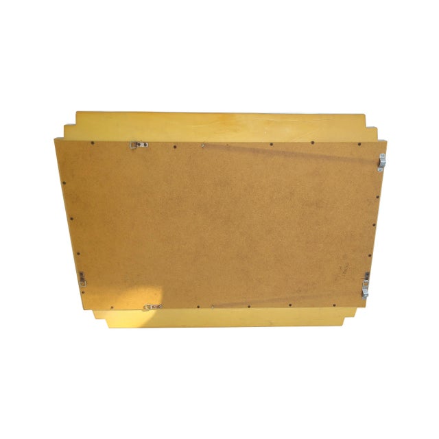 Wood 80's Art Deco Postmodern Ecru Lane Wall Mirror in the Style of Milo Baughman For Sale - Image 7 of 10