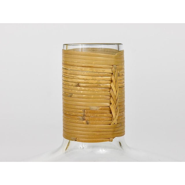 Glass Mid-Century Vase with Wicker Top attributed to Carl Auböck, Austria, 1950s For Sale - Image 7 of 18