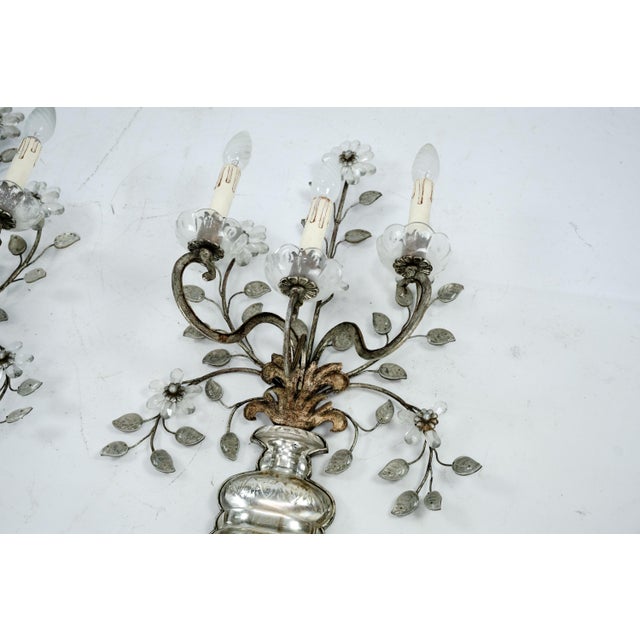 French Crystal Bronze Sconce Rings attributed to Maison Baguès, 1960s, Set of 2 For Sale - Image 15 of 18