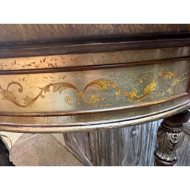 Traditional Hand Painted Demilune Console by Theodore Alexander For Sale - Image 3 of 9