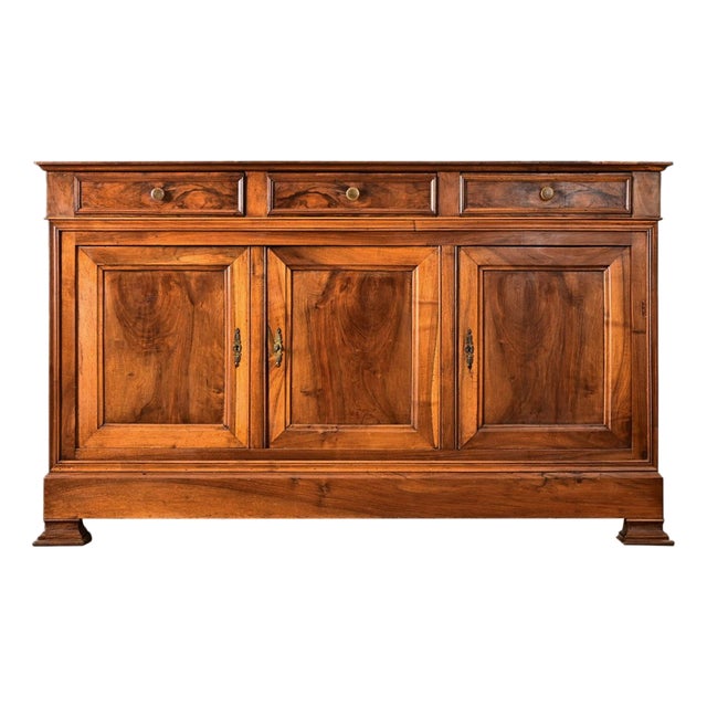 French 19th Century Solid Walnut Louis Philippe Enfilade For Sale