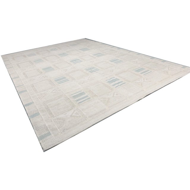 Contemporary Swedish Style Kilim Deco Rug 11ft 7in X 14ft 9in For Sale - Image 3 of 8