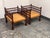 Late 20th Century Indian Vintage Rush Seat Low Chairs, Pair For Sale - Image 5 of 12