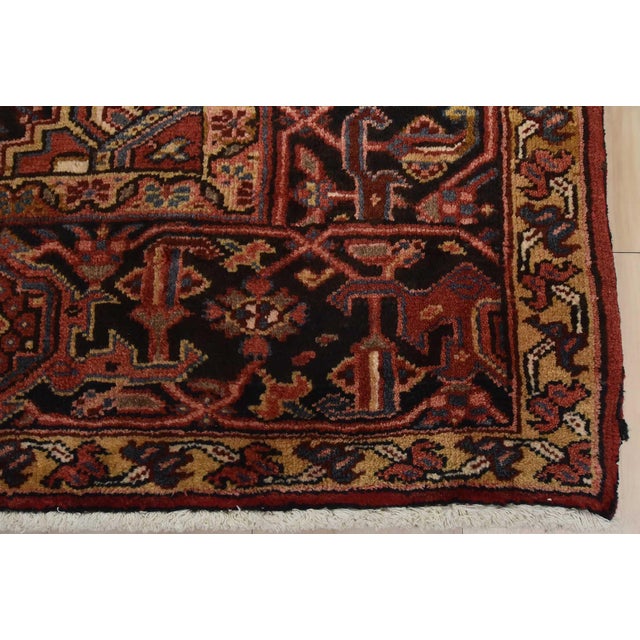 Heriz Rug 9’11” X 12’9” Red Wool Vintage Traditional Hand-Knotted Carpet For Sale - Image 13 of 15