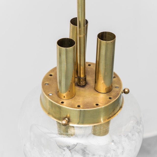 Brass and Glass Pendant Lamp, 1960s For Sale - Image 6 of 10