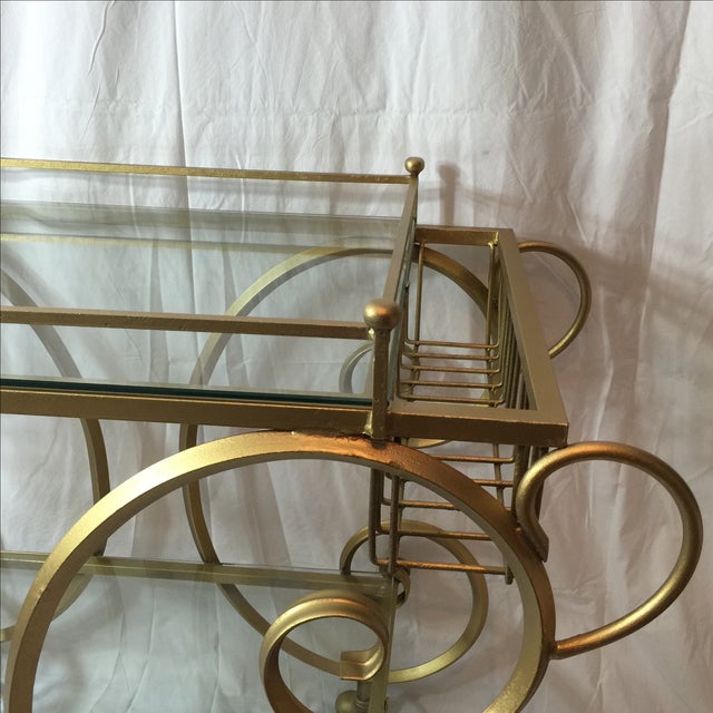 Vintage Gold Swirl Bar Cart Chairish