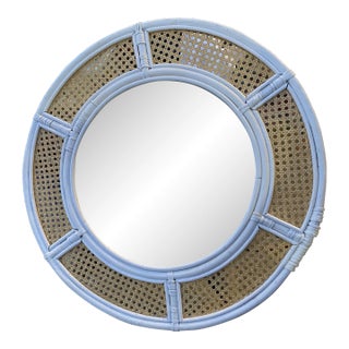 1970s Bohemian Large Circular Wall Mirror For Sale