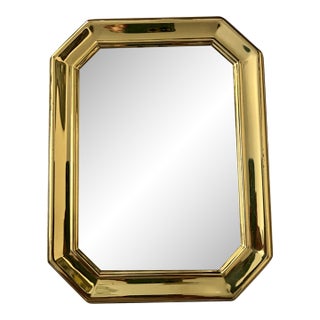 Vintage Art Deco Style Polished Brass Octagonal Picture Frame For Sale