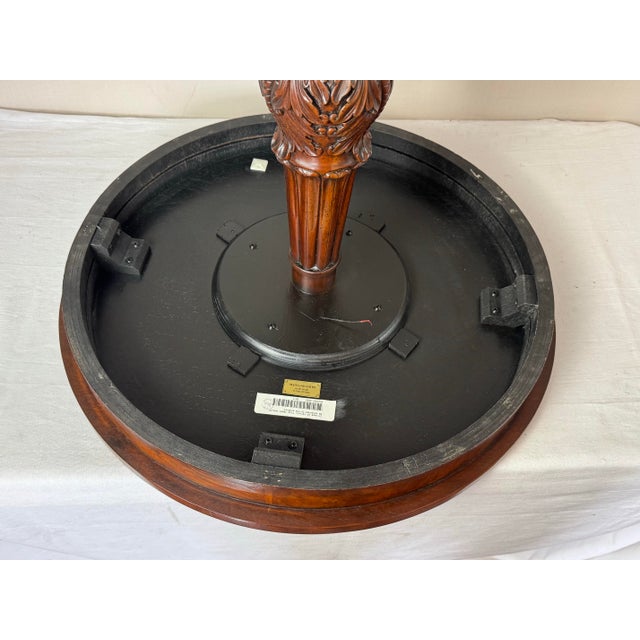 Brown Vintage Maitland-Smith Round Pedestal Mahogany Inlaid Table. For Sale - Image 8 of 12