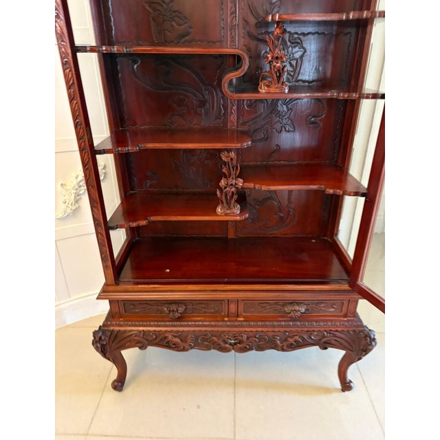 Antique Japanese Red Lacquer Hardwood Display Cabinet, 1860 For Sale - Image 10 of 18