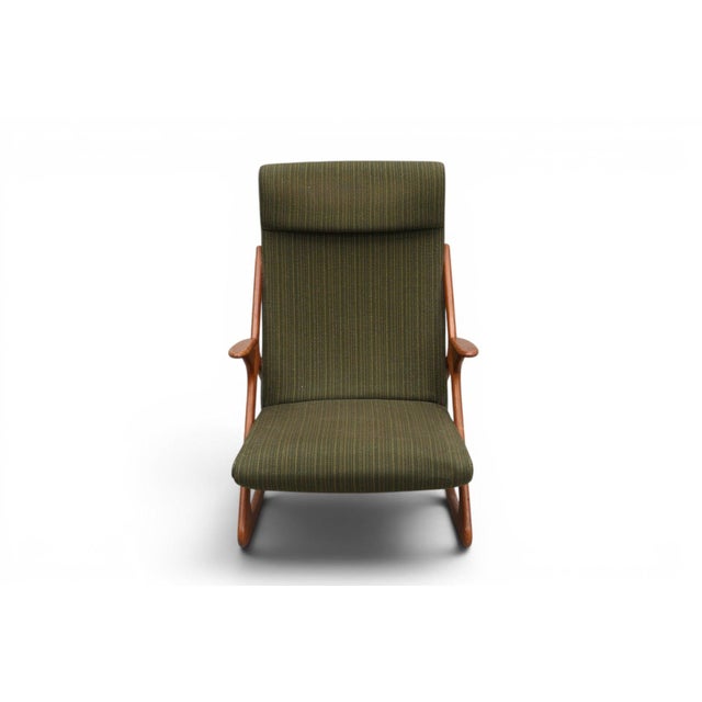 Mid-Century Modern Mid 20th Century Danish Modern Atomic Highback Teak Rocking Chair For Sale - Image 3 of 4