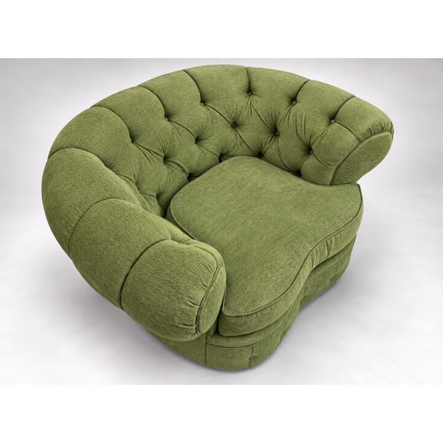 Contemporary 1970s Oversized Chesterfield Style Tub Chair For Sale - Image 3 of 7