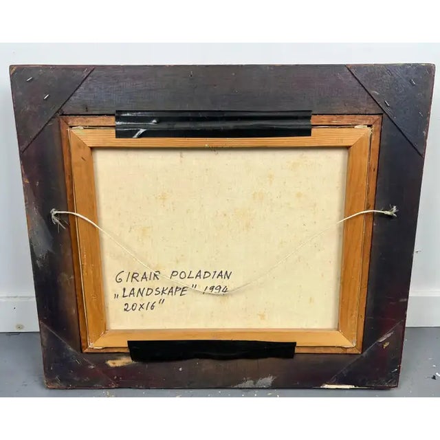 Girair Poladian Signed 1994 Landscape Oil Painting in Ornate Gilt Frame 1994 For Sale - Image 14 of 14